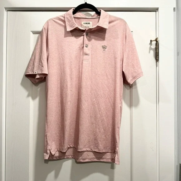 LinkSoul Delray Golf Polo pink performance shirt Medium preppy athletic spring - Picture 3 of 11